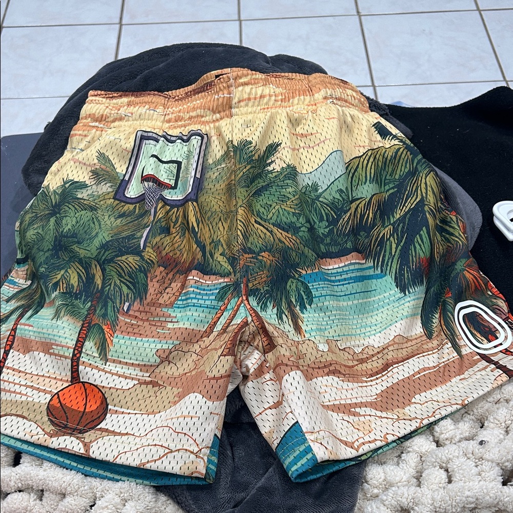 Overtime Tropical Beach Basketball Shorts